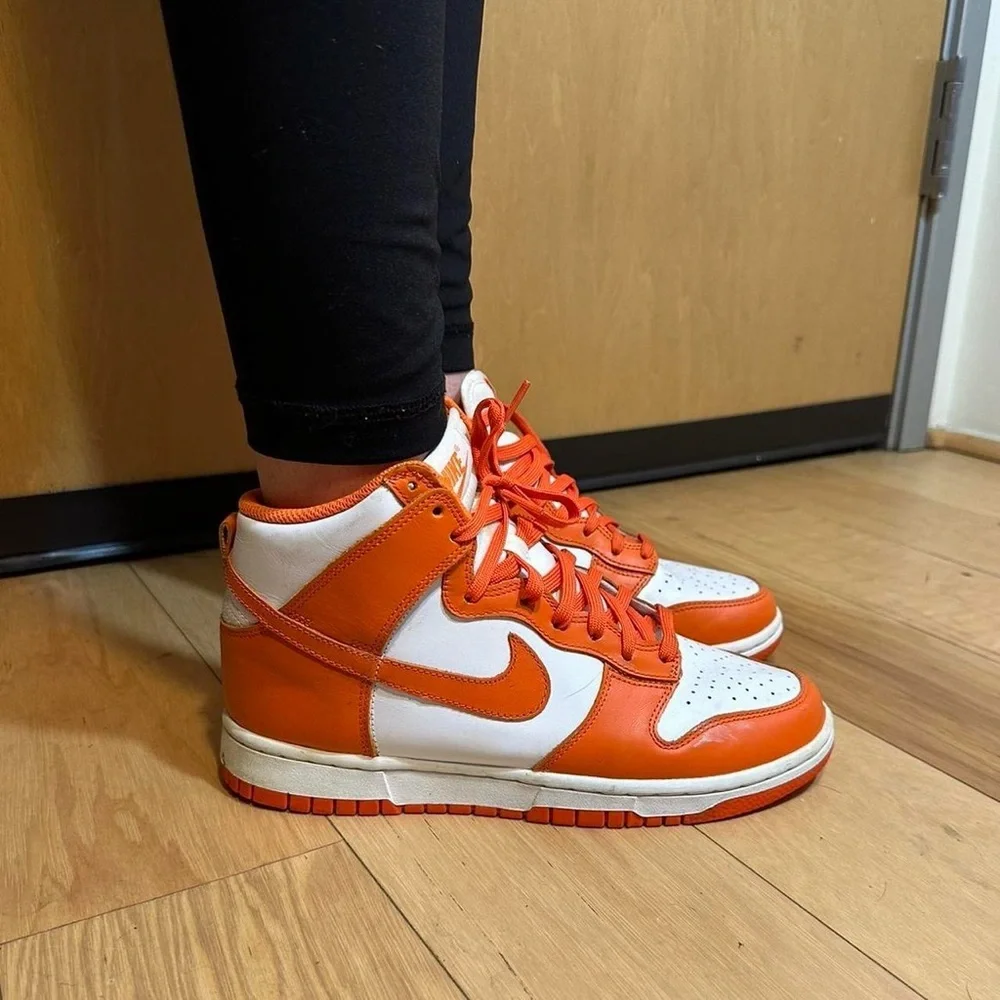 Nike Dunk High Syracuse-2021 Vibrant Orange and White Sneakers